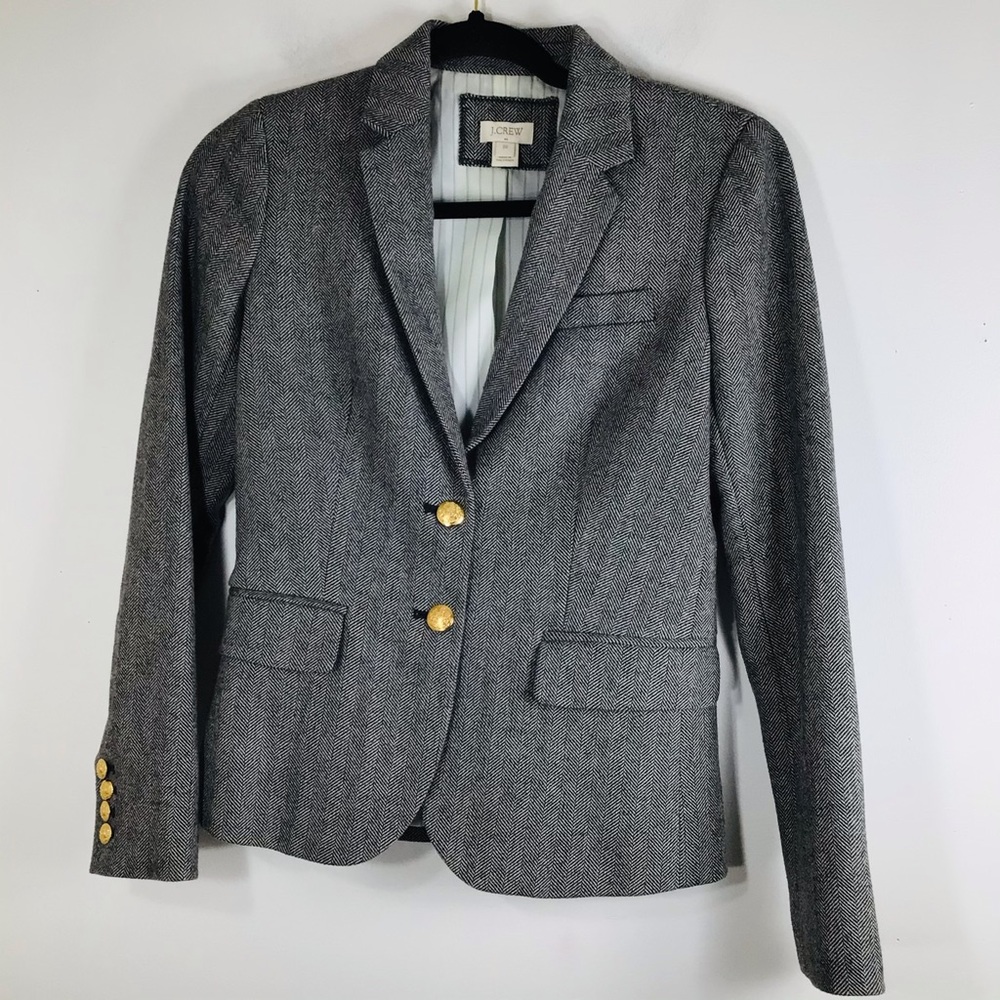 J Crew 00 Wool Grey School Boy Blazer